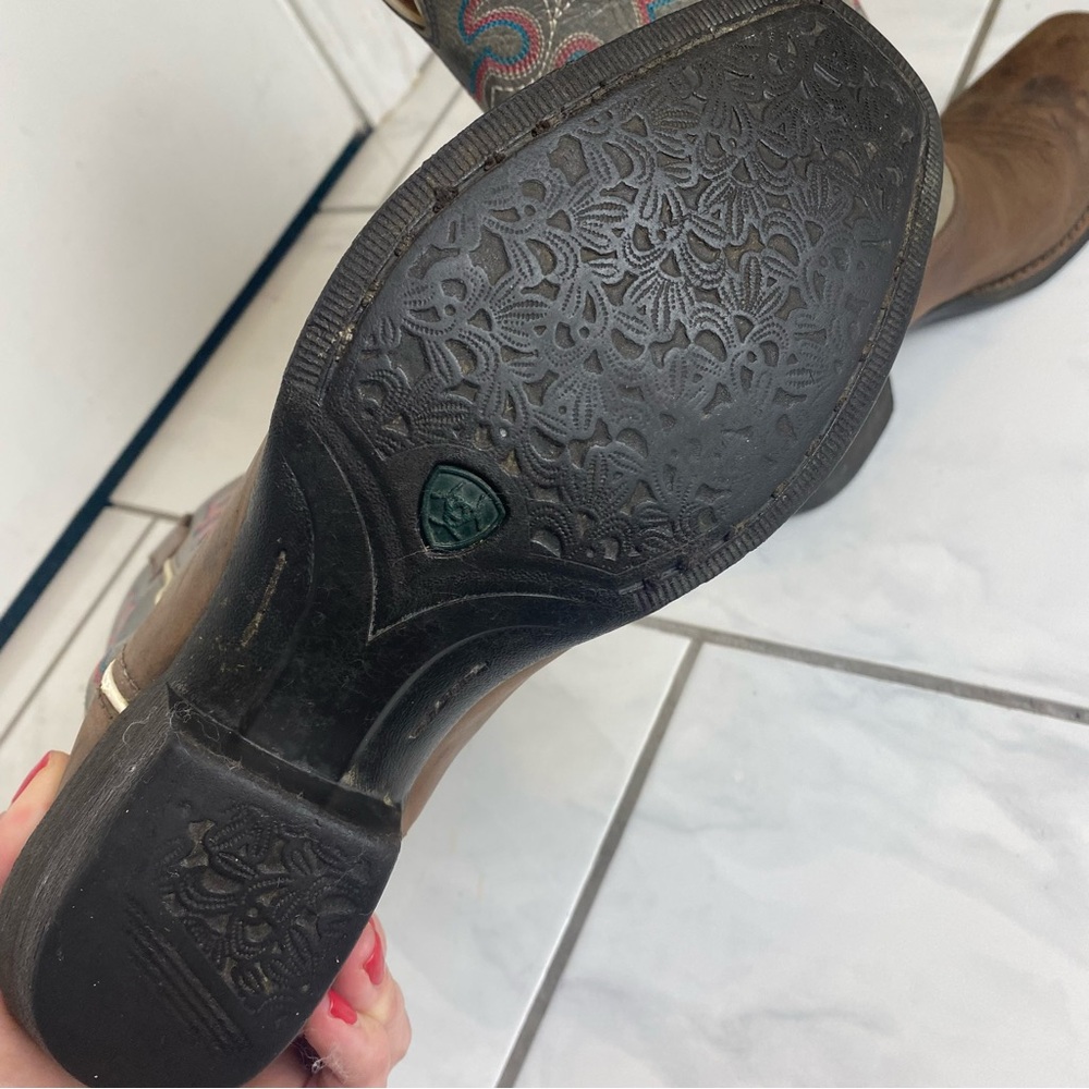 Ariat Women’s round up square toe western boots coastal cowgirl embroidered 8.5 - Picture 10 of 13